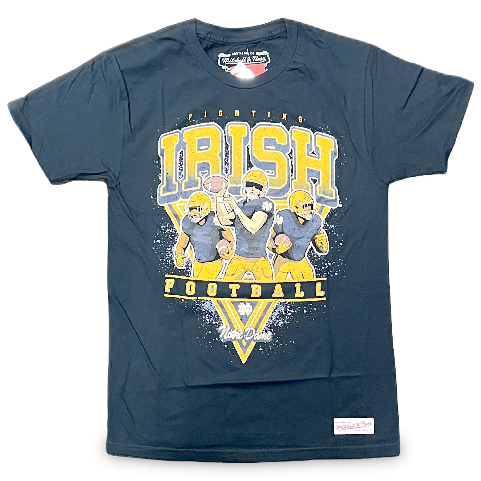 Notre Dame Fighting Irish Navy Blue Mitchell and Ness Team Shirt