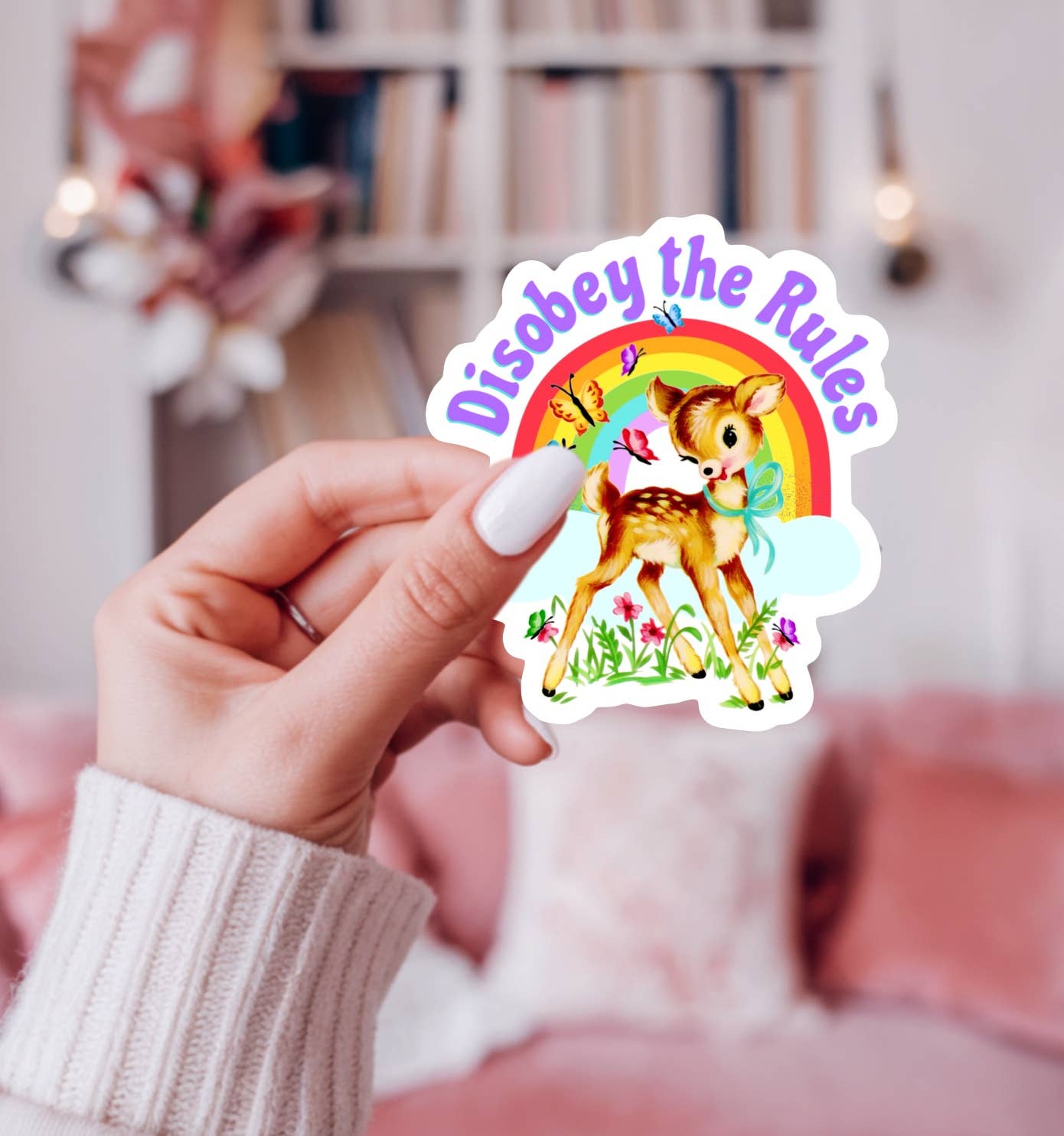 Ace the Pitmatian Co - Disobey the Rules Sarcastic Vintage Sticker