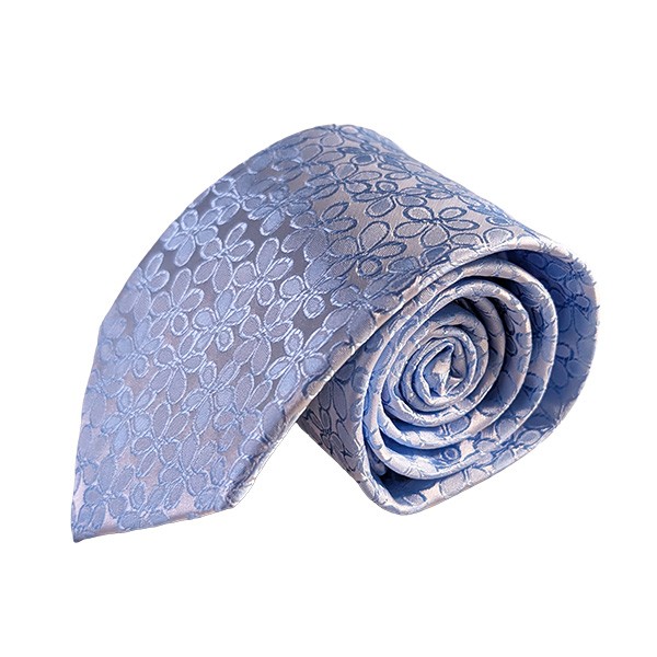 59 X 3.25 Inch Light Blue Floral T/T Tie