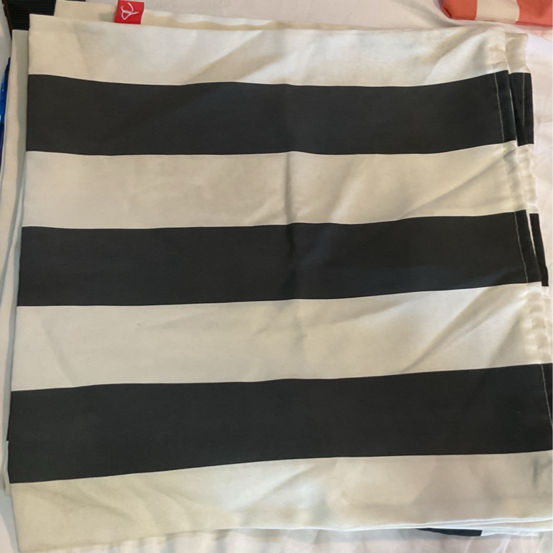 White and Black Stripe Square Pillow Covers
