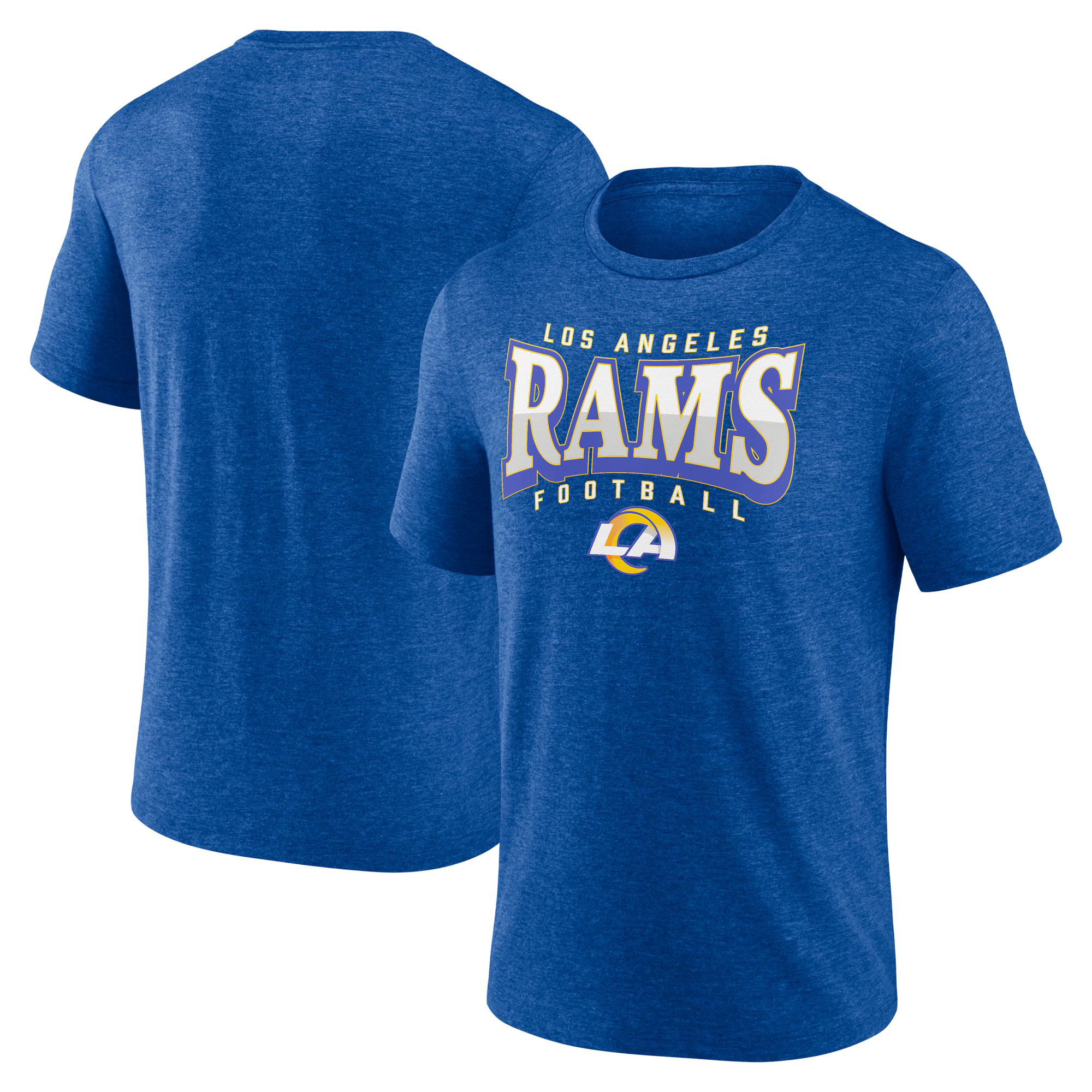 Los Angeles Rams Royal Blue Divided Warp Tri-Blend Shirt