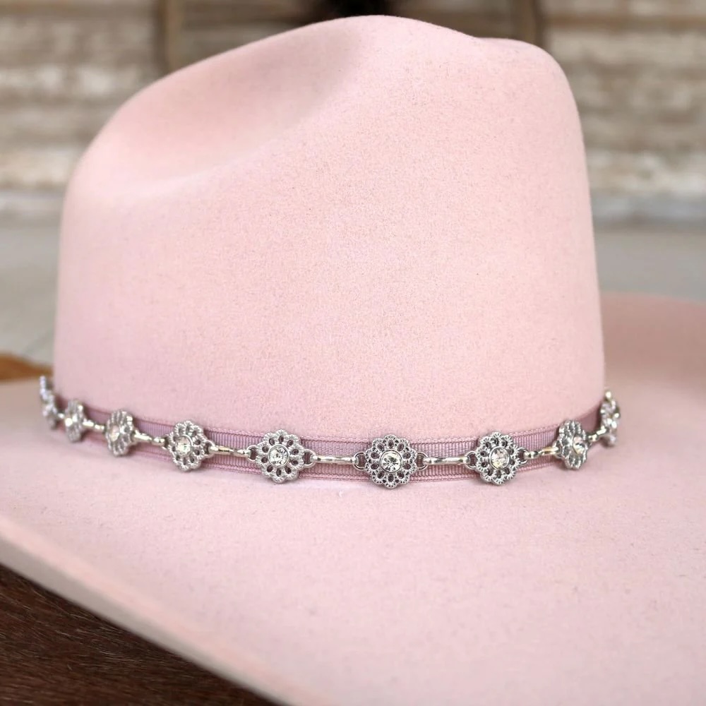 Willow - Silver Dainty Wildflower Chain Hat Band