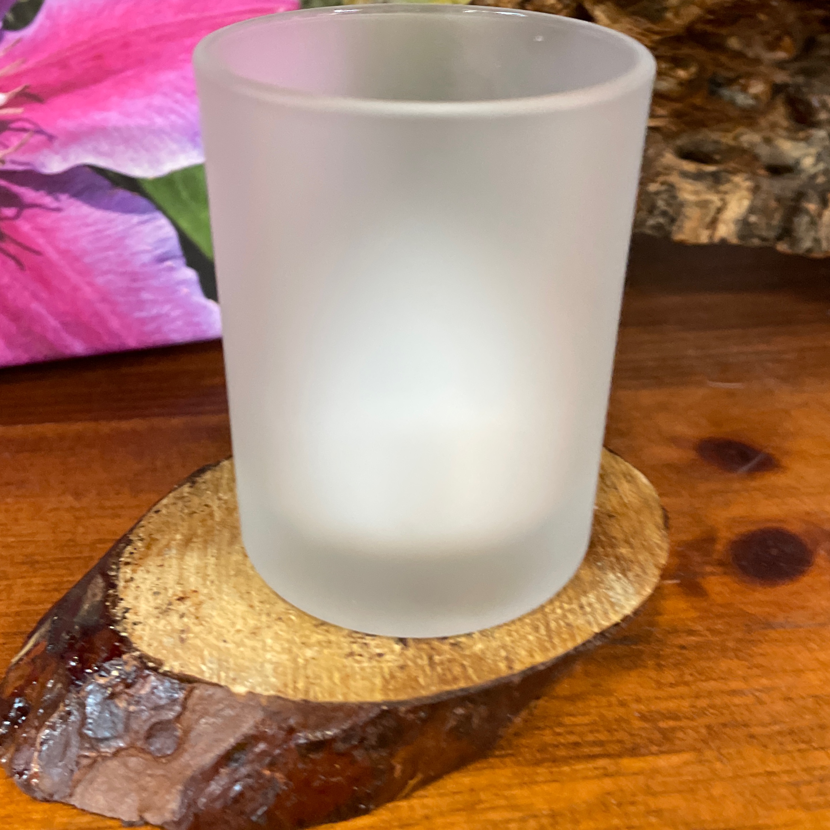 Candle on Wood