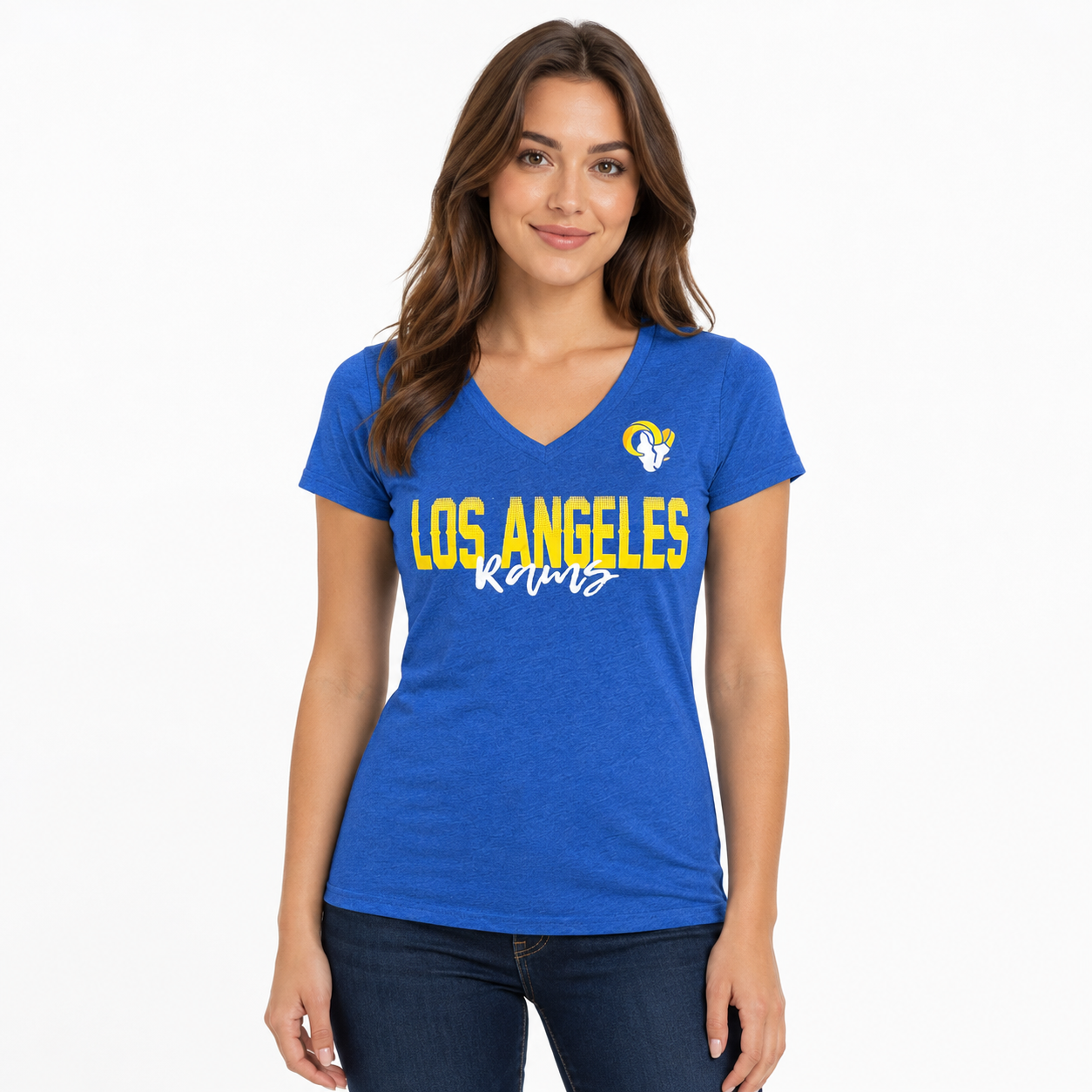 Los Angeles Rams Ladies Heather Blue Fade g-III Shirt