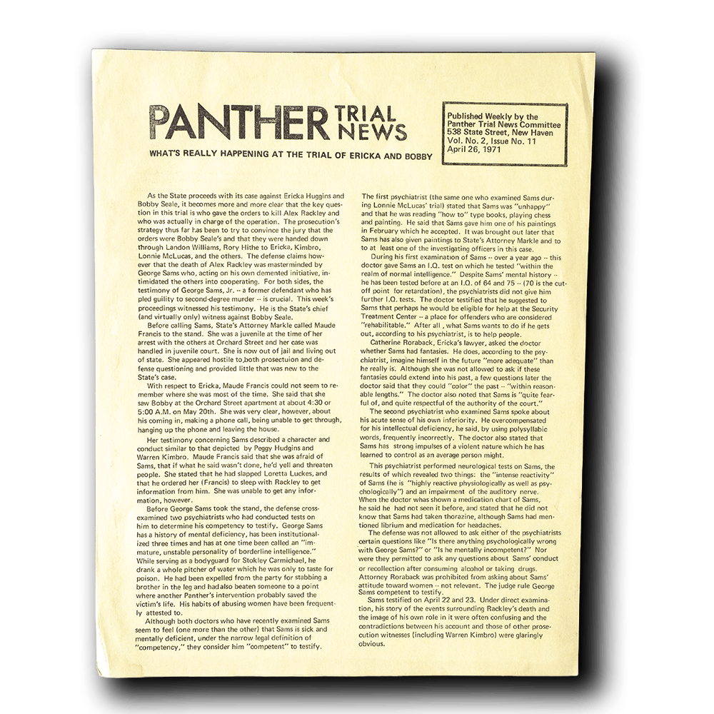 Black Panther -- Trial News 1971 [Miscellaneous Ephemera]