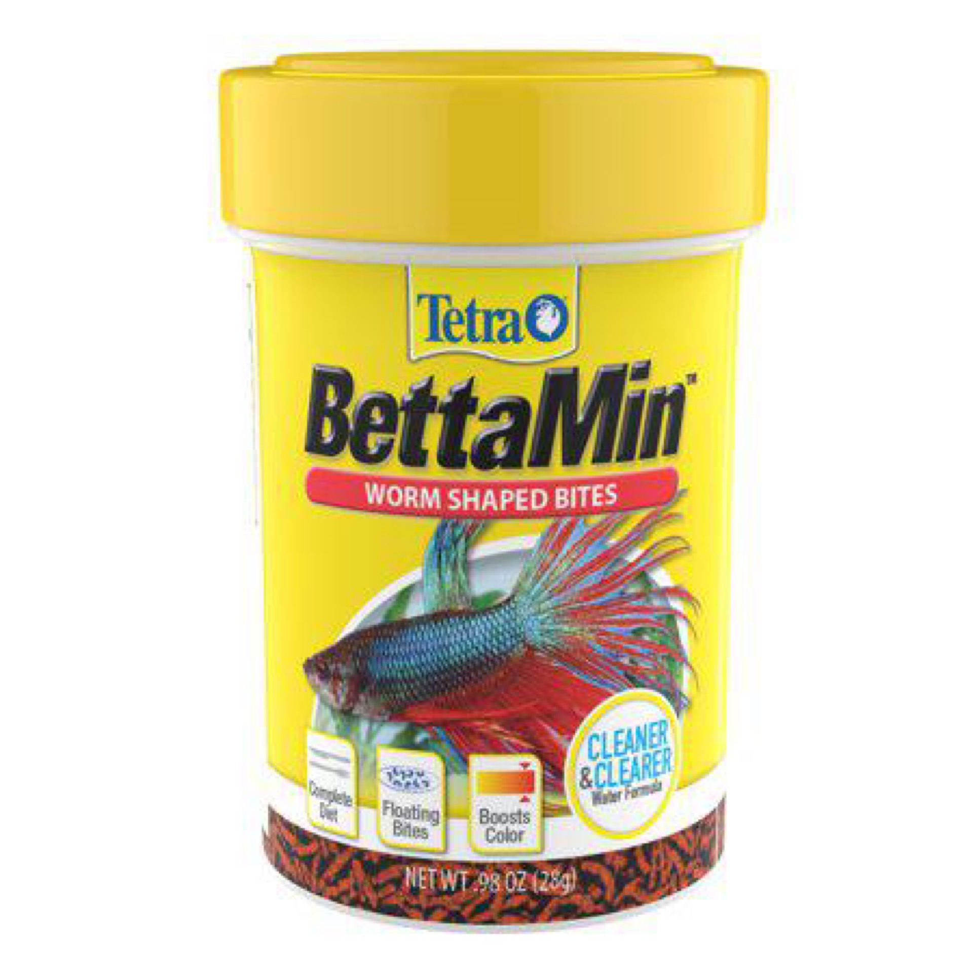 Tetra Bettamin Pellet Fish Food Worm Shaped 0.98 oz