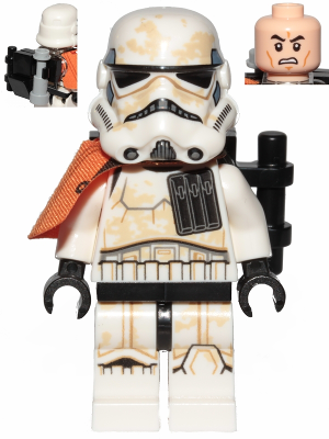 sw0961 Sandtrooper Squad Leader (Captain) - Orange Pauldron, Ammo Pouch, Dirt Stains, Survival Backpack