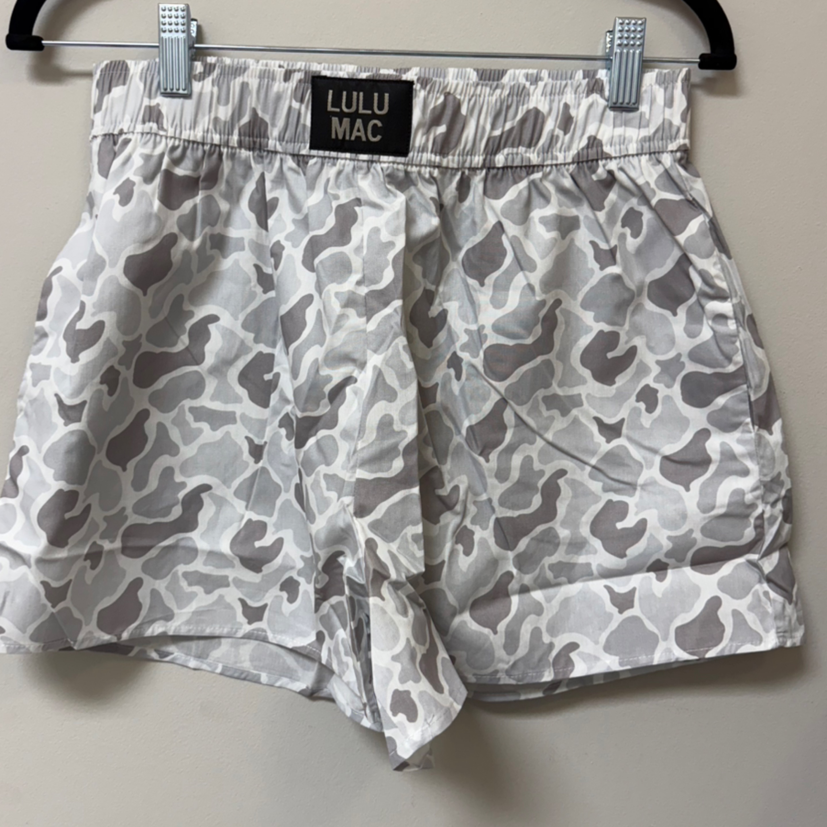 LuLuMac white camo boxer short — Bama Tan boutique, Tuscaloosa AL