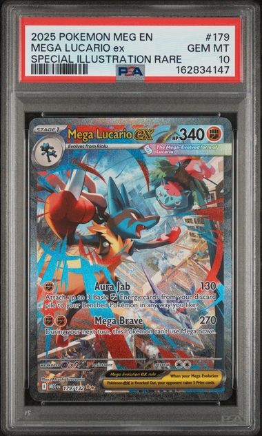 2025 POKEMON MEG EN-MEGA EVOLUTION #179 MEGA LUCARIO ex SPECIAL ILLUSTRATION RARE