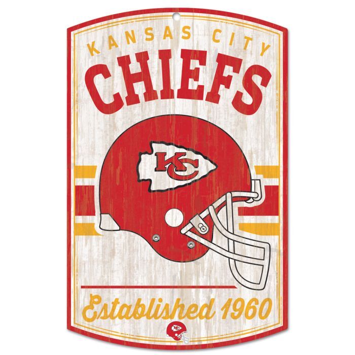 Kansas City Chiefs Retro Wood Sign