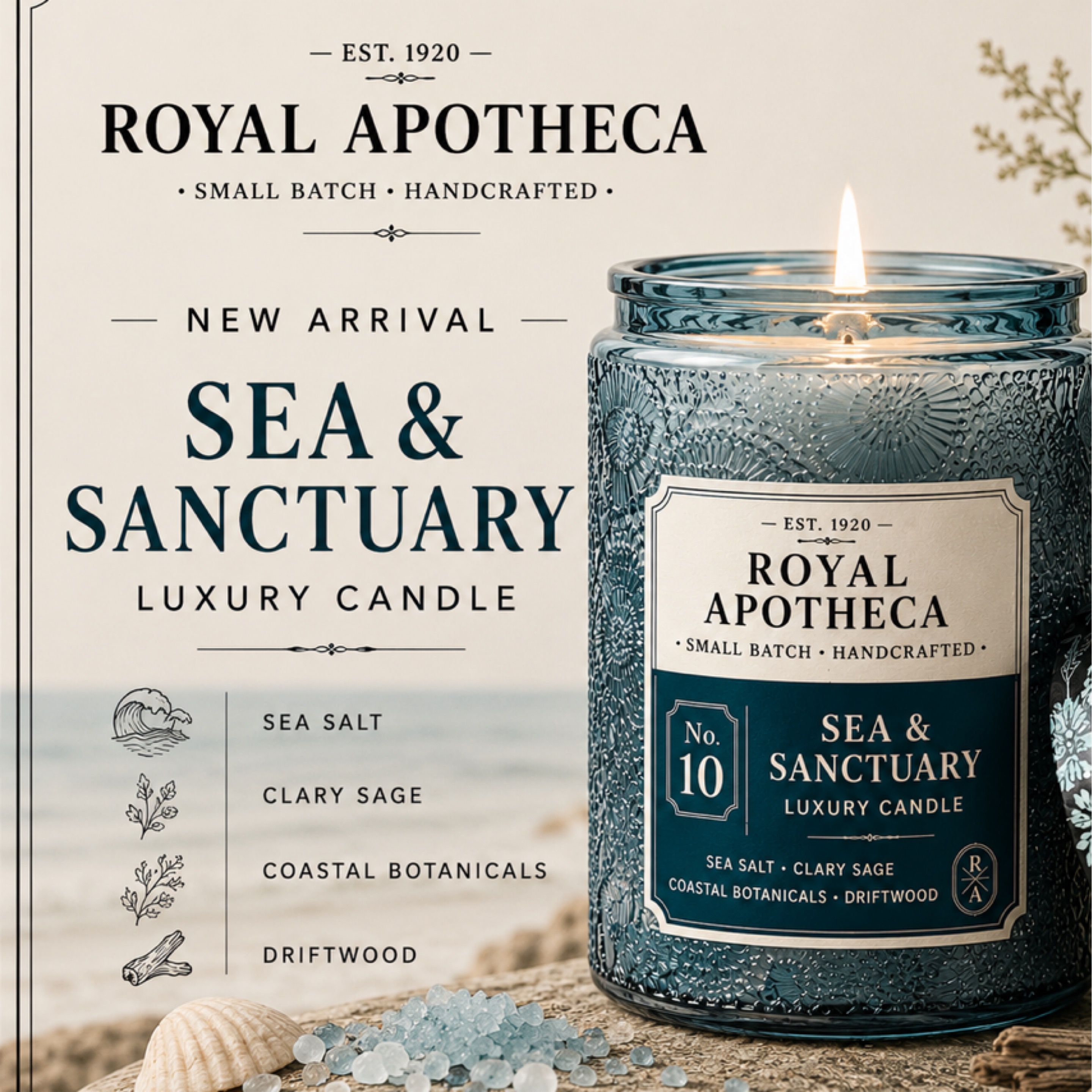 Sea & Sanctuary - No.10 - 10oz Soy Candle