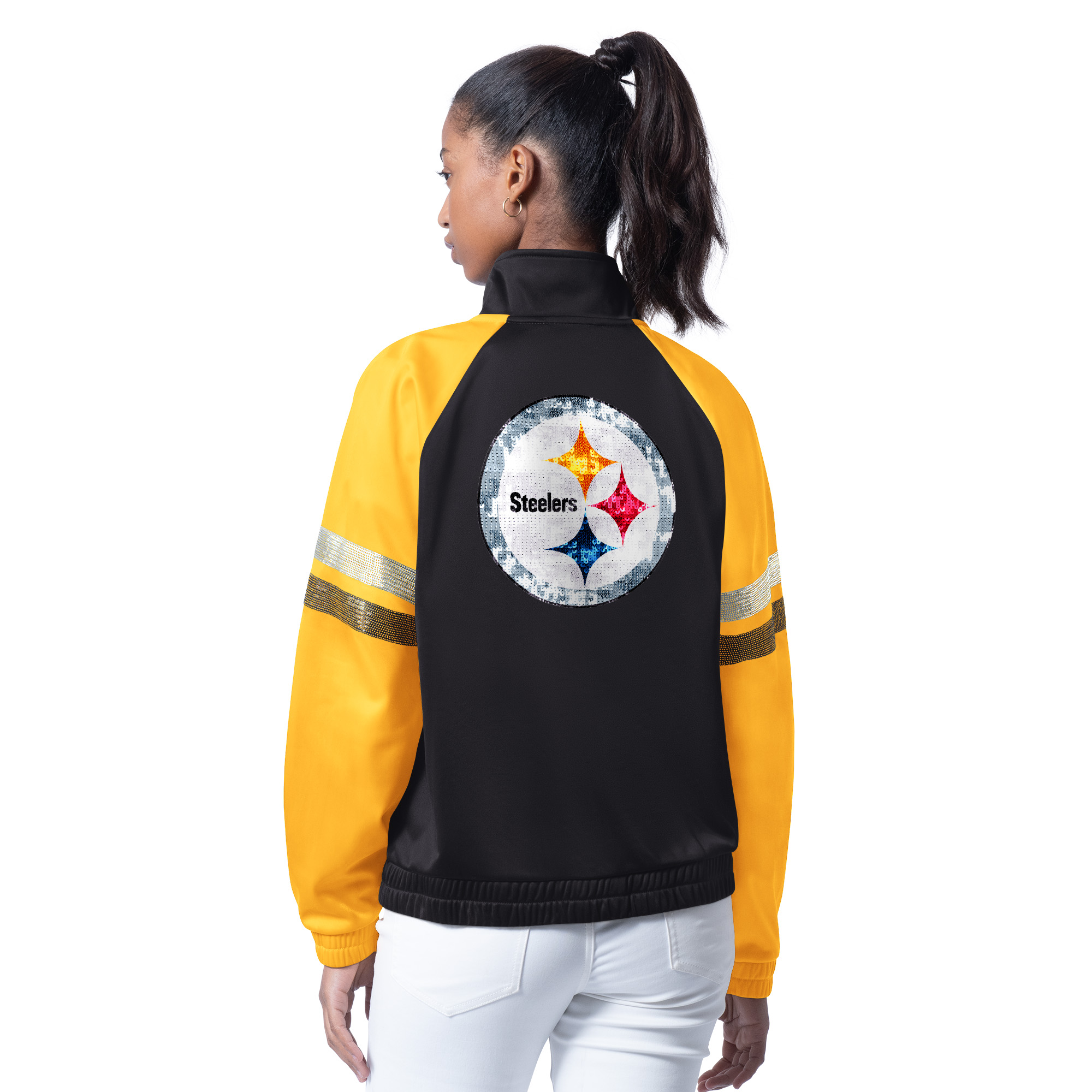Pittsburgh Steelers Ladies Black/Yellow g-III Sideline Flash Full Zip Jacket