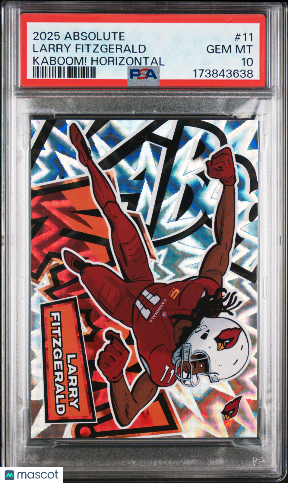 2025 Panini Absolute Kaboom! Horizontal Larry Fitzgerald PSA 10
