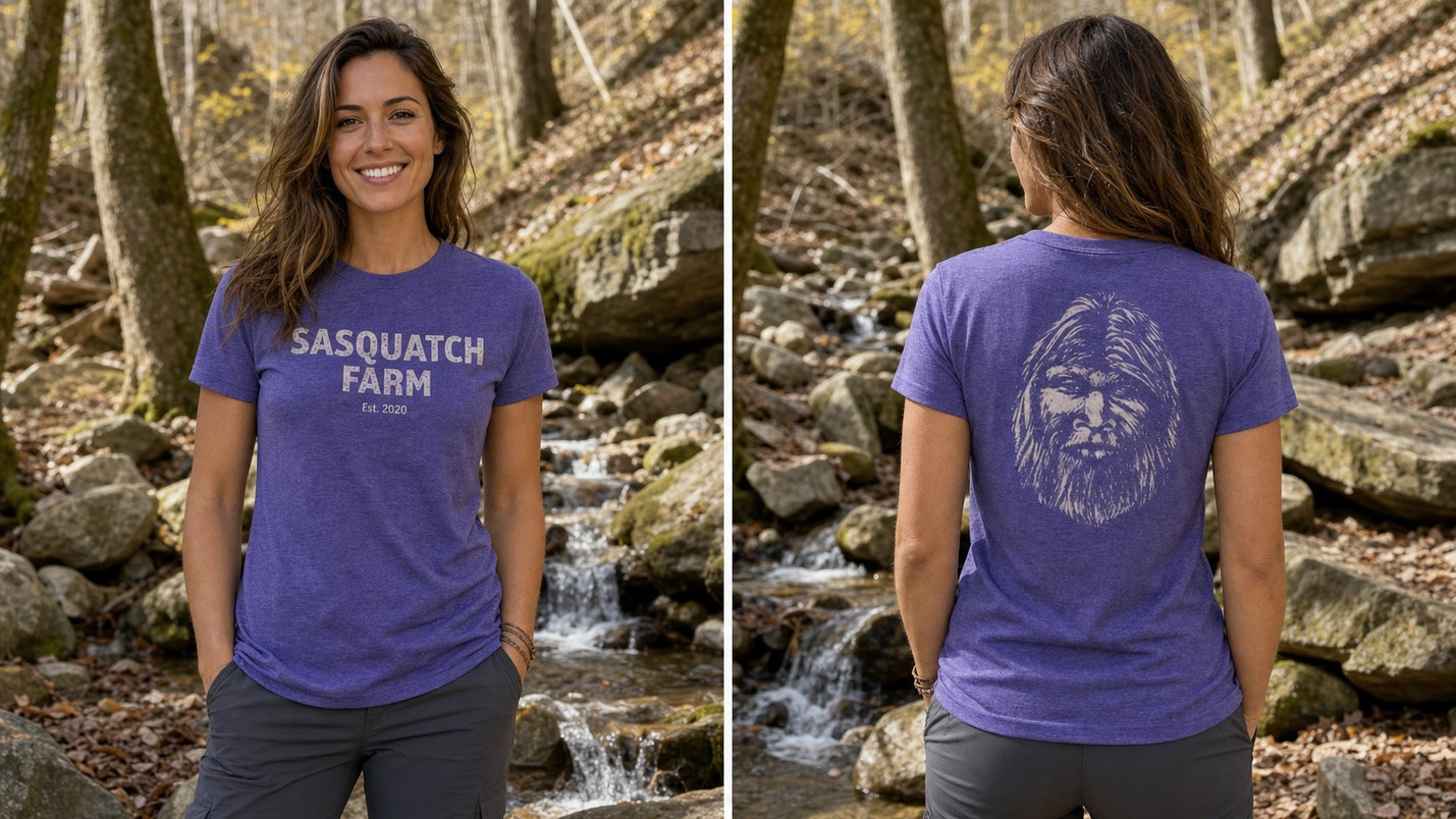 Purple T-Shirt, Sasquatch Farm apparel