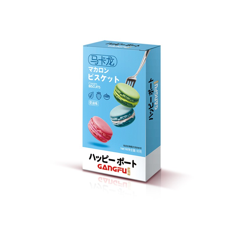 Gangfu Import Creamy Macaron Biscuit Cookies 1.76oz 12 Pack