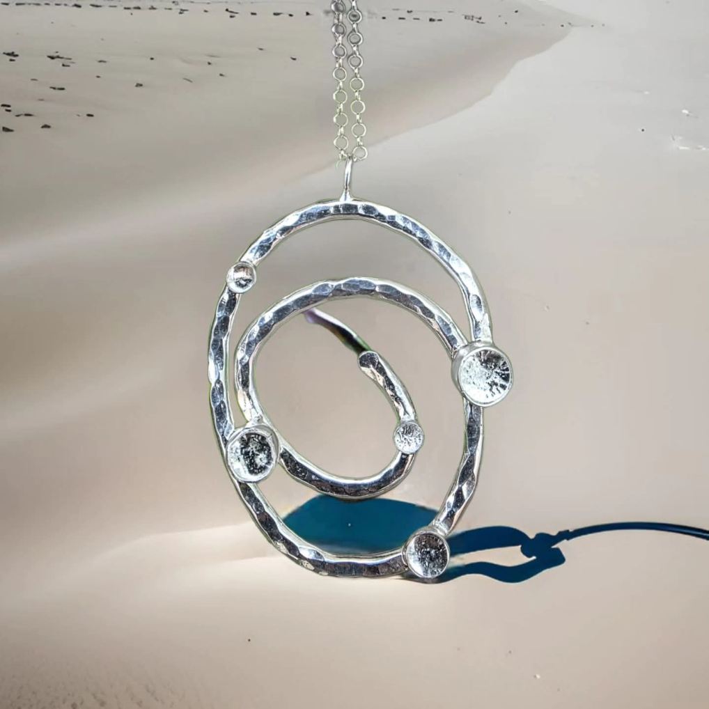 Cremation Sterling Swirl Pendant by Moss Creek Art