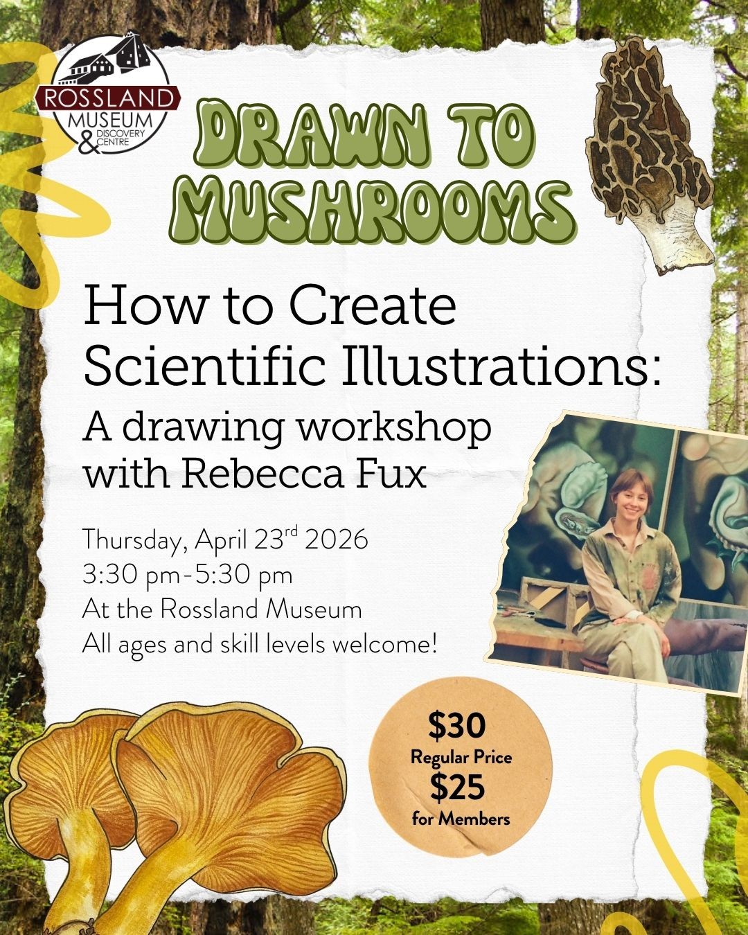 Art Workshop with Rebecca Fux: Drawn to Mushrooms - How to Create Scientific Illustrations