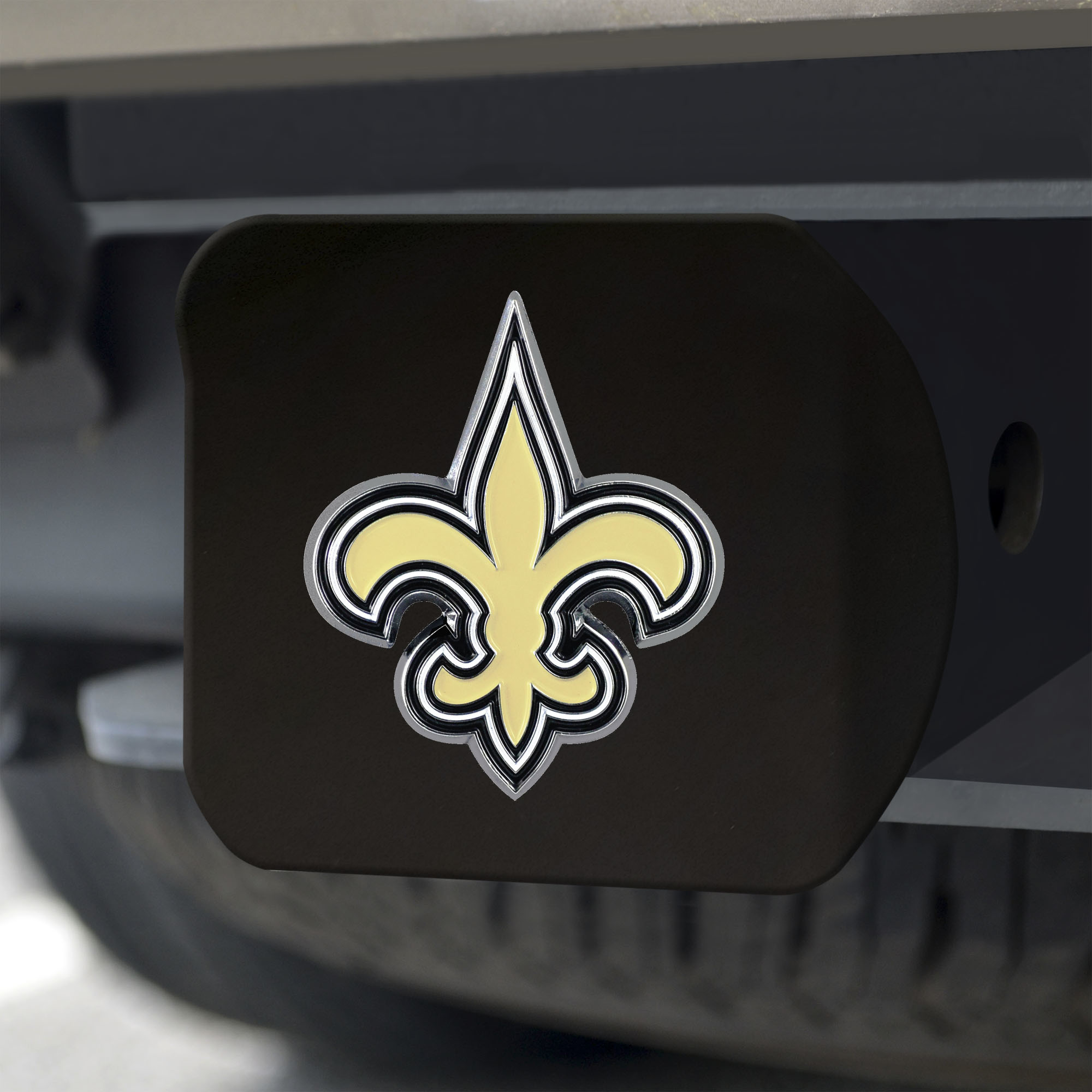 New Orleans Saints Black Chrome Hitch Cover