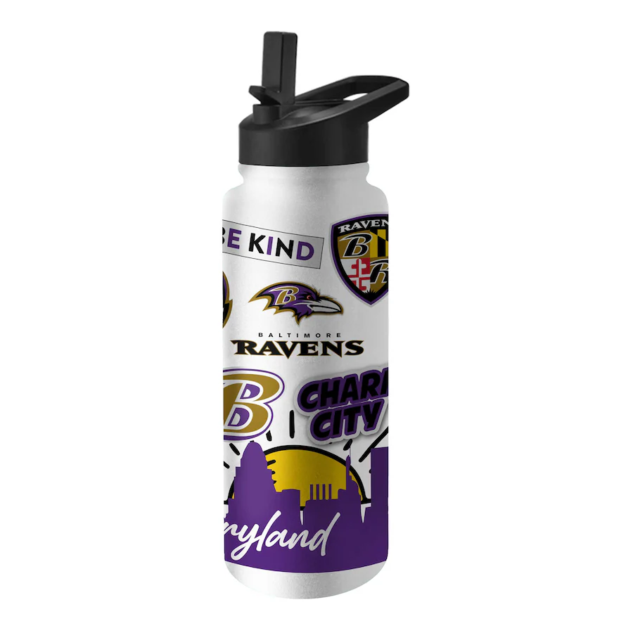Baltimore Ravens Native Quencher Stainless Steel Bottle 34oz