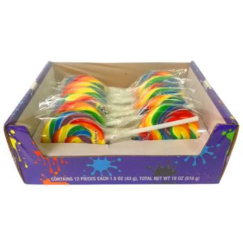 Color Splash Rainbow Tutti Frutti Swirly Pops, 1.5 oz 12ct