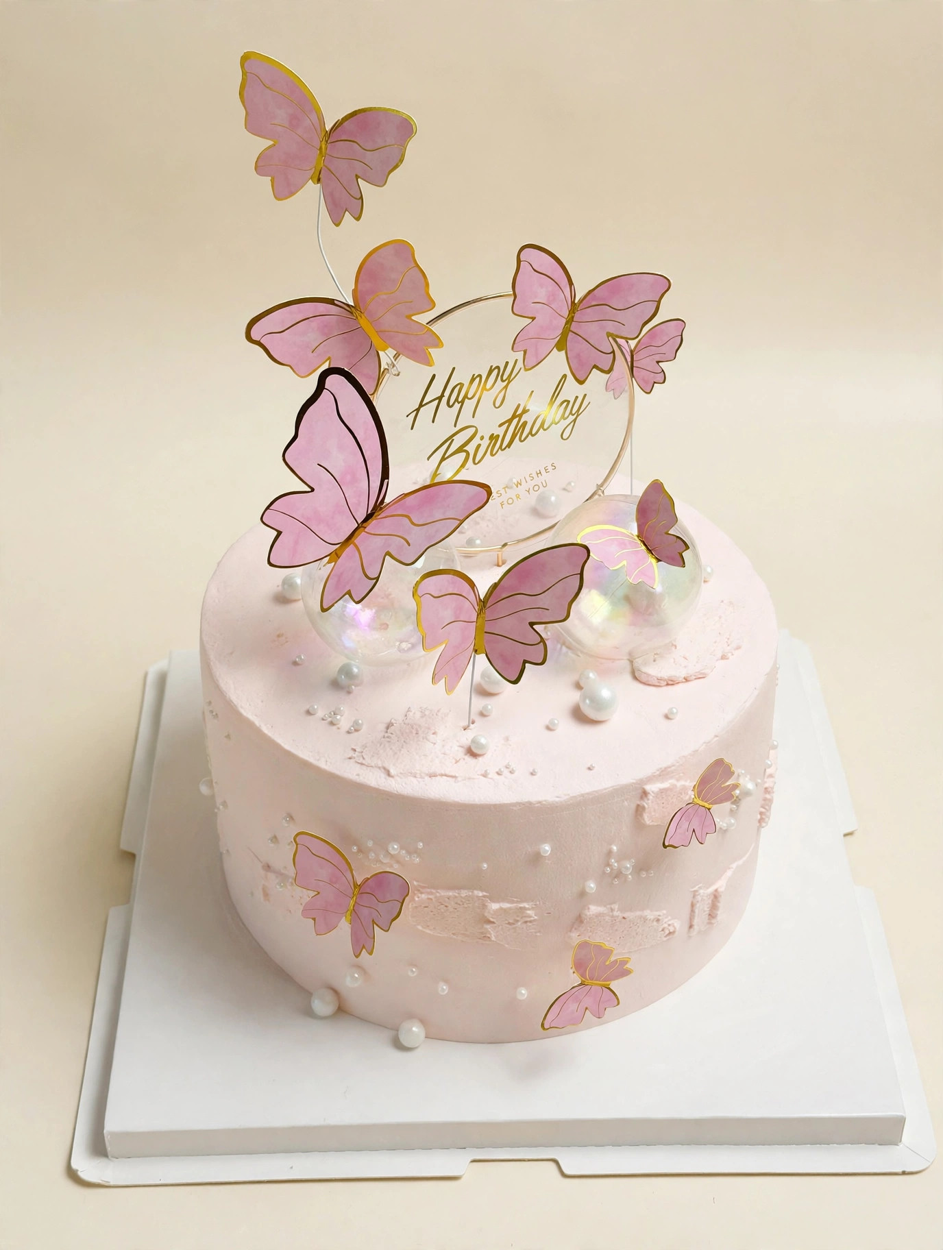 Pink Butterfly Birthday Cake — HoneyMe Bakery, Bellevue