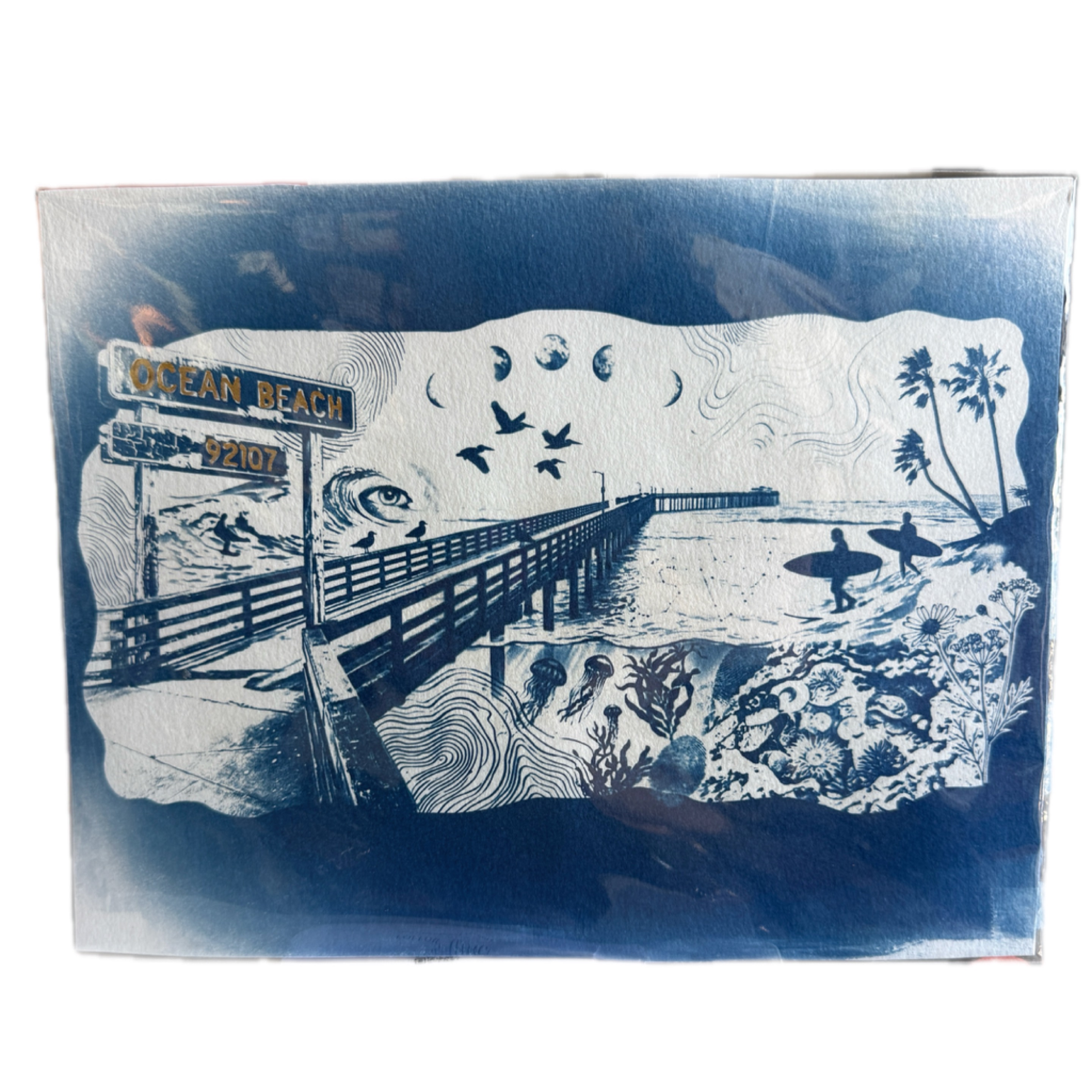 OB State of Mind + GOLD LEAF (8.5x11) Original Cyanotype x Portal Pursuit