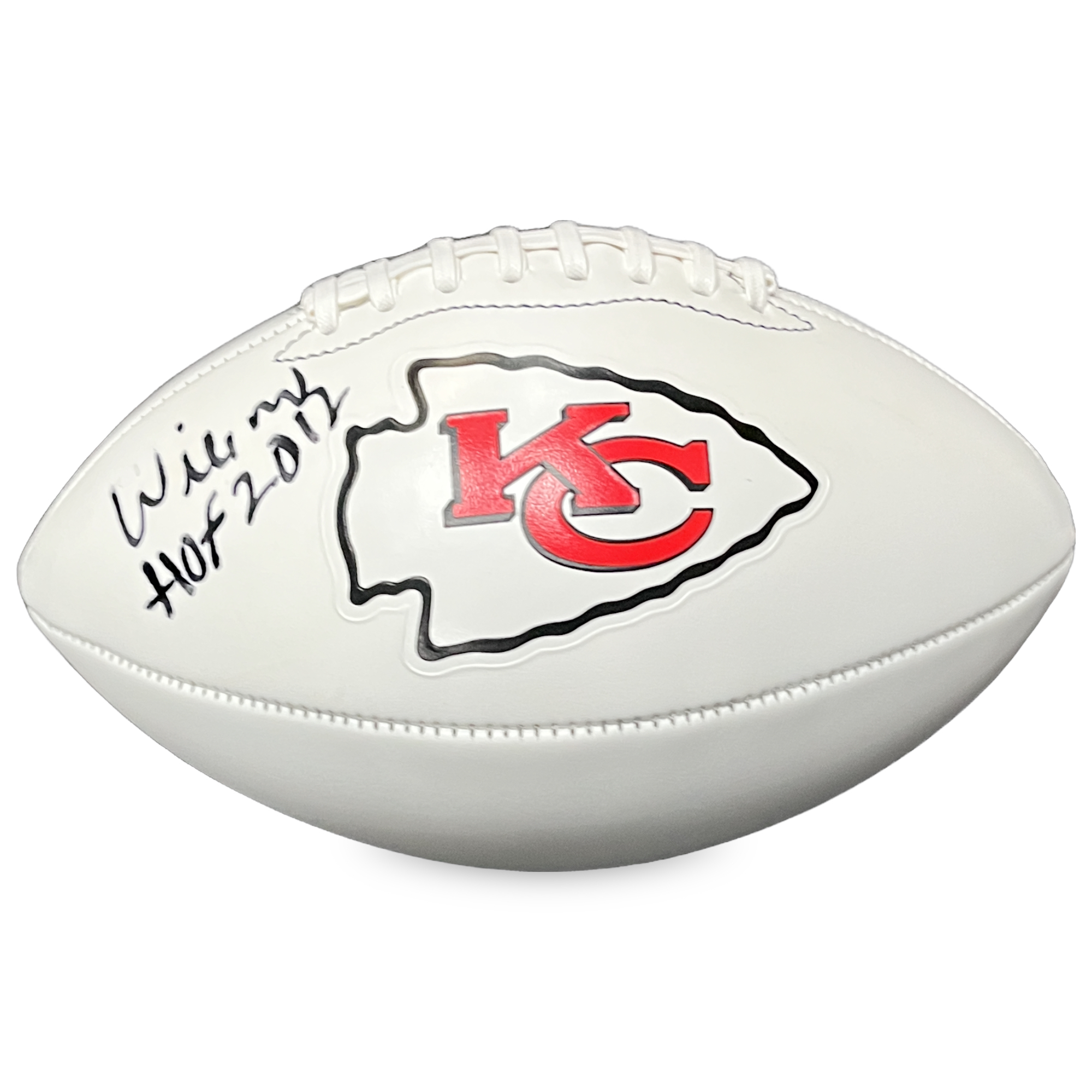Kansas City Chiefs Willie Roaf Autographed Full Size Franklin Football with HOF Inscription - JSA