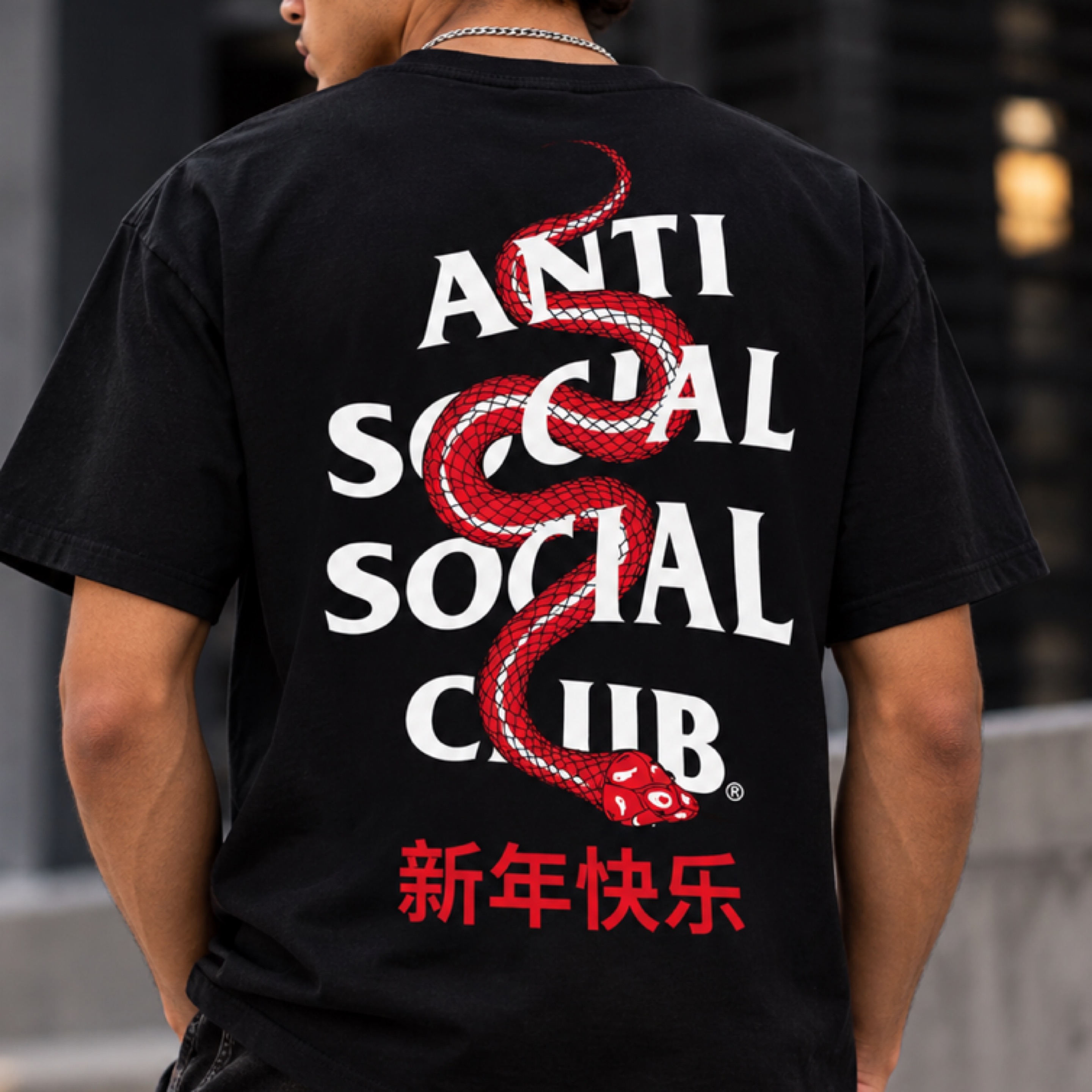 Anti Social Club (Year Of The Snake Black) Sz. L