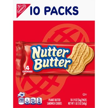 Nabisco Nutter Butter 1.90 oz Cookies 4 Pack 10 ct