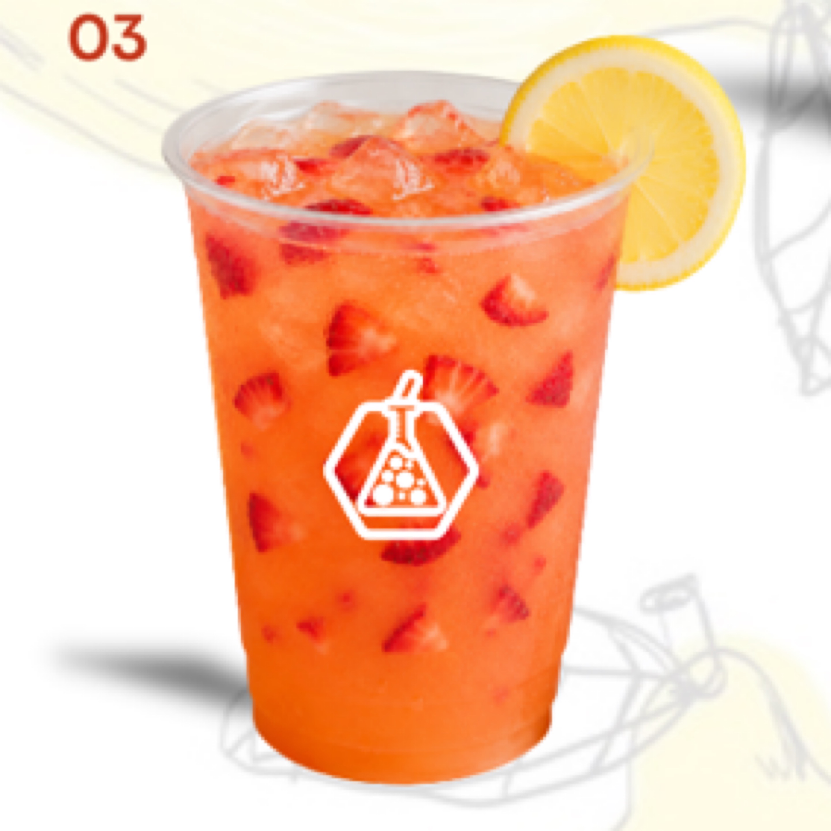 Strawberry Passionfruit lemonade w/ strawberry bits