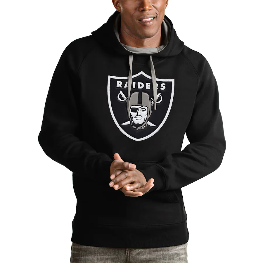 Las Vegas Raiders Black Antigua Hooded Sweatshirt