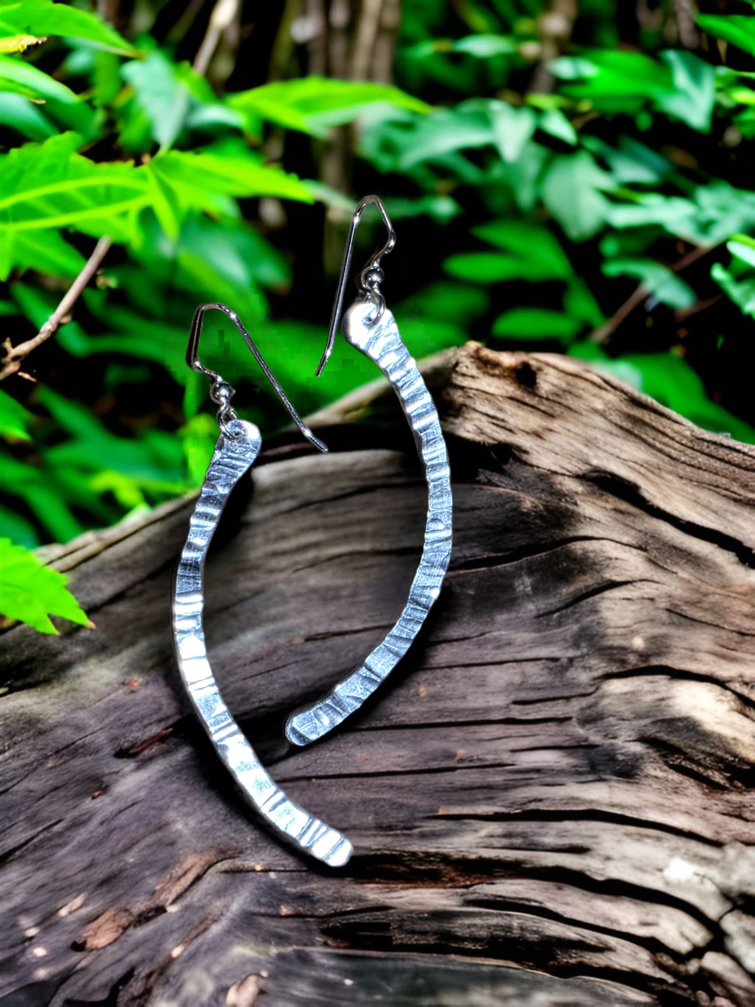 Aluminum Earrings - Crescent by Moss Creek Art