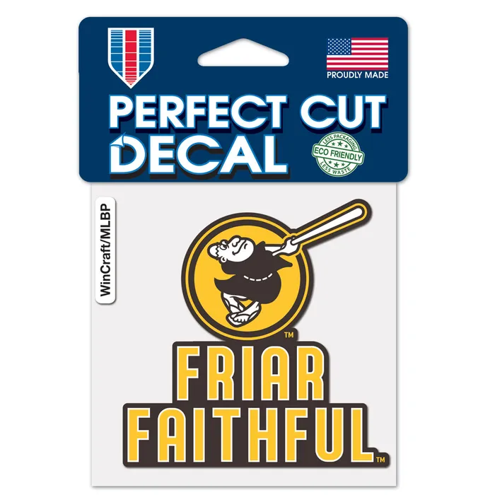San Diego Padres Perfect Cut Friar Faithful Decal 4x4"