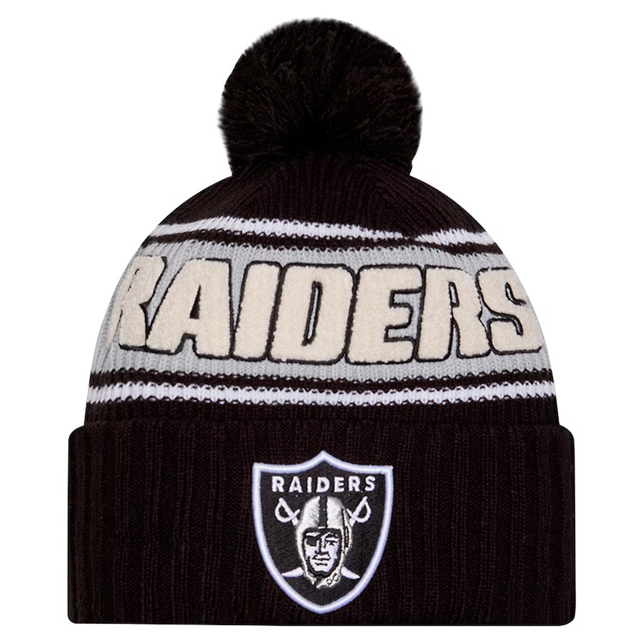 Las Vegas Raiders 2024 Black New Era Sideline Beanie