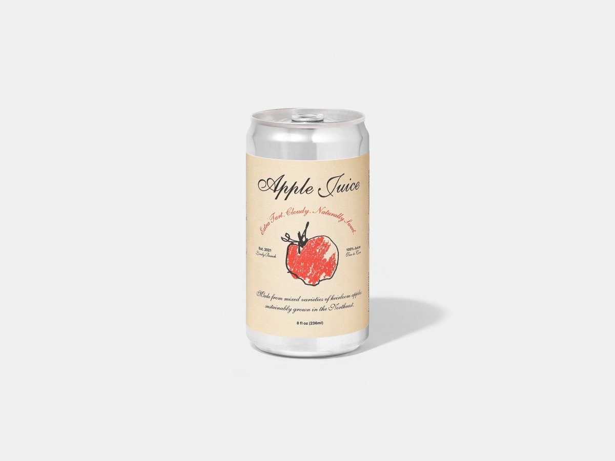 Can of Lovely Bunch apple juice