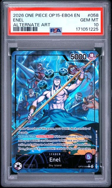 2026 ONE PIECE OP15-EB04-ADVENTURE ON KAMI'S ISLAND #058 ENEL ALTERNATE ART