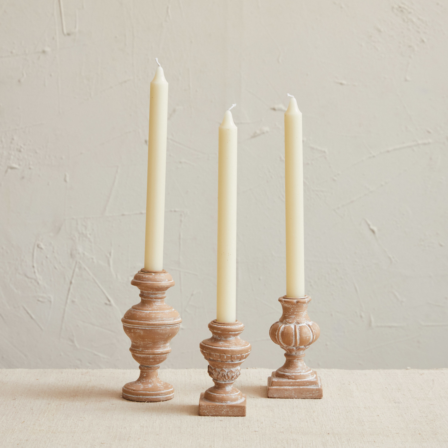 cottage core inspired taper candle holders