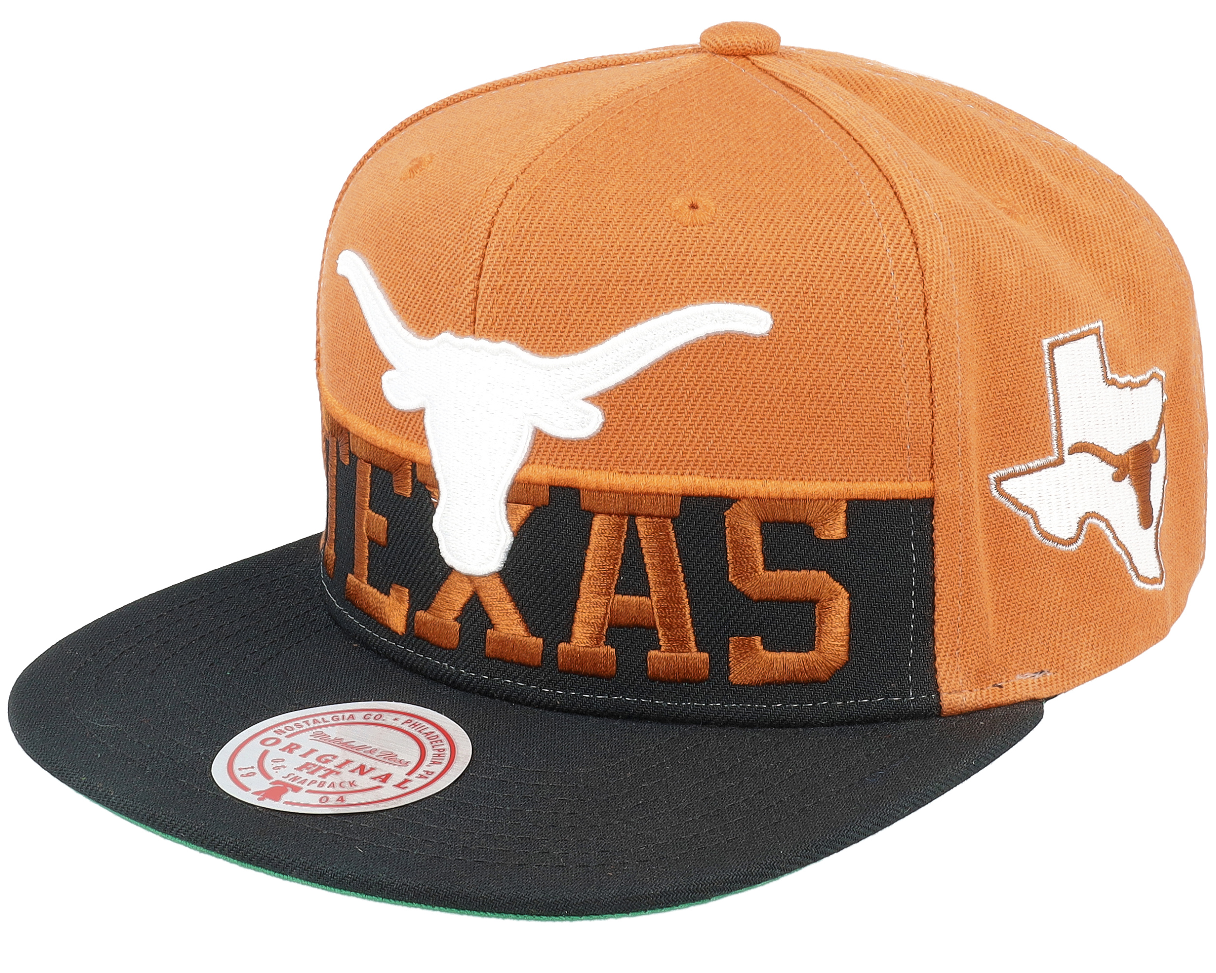 Texas Longhorns Half N Half Mitchell and Ness Snapback Hat