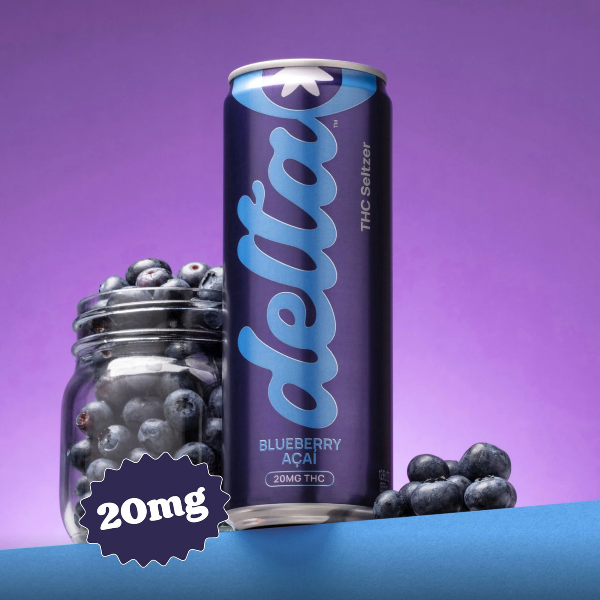 Delta Blueberry Acai Cannabis Water 20mg THC 5mg CBD 355ml