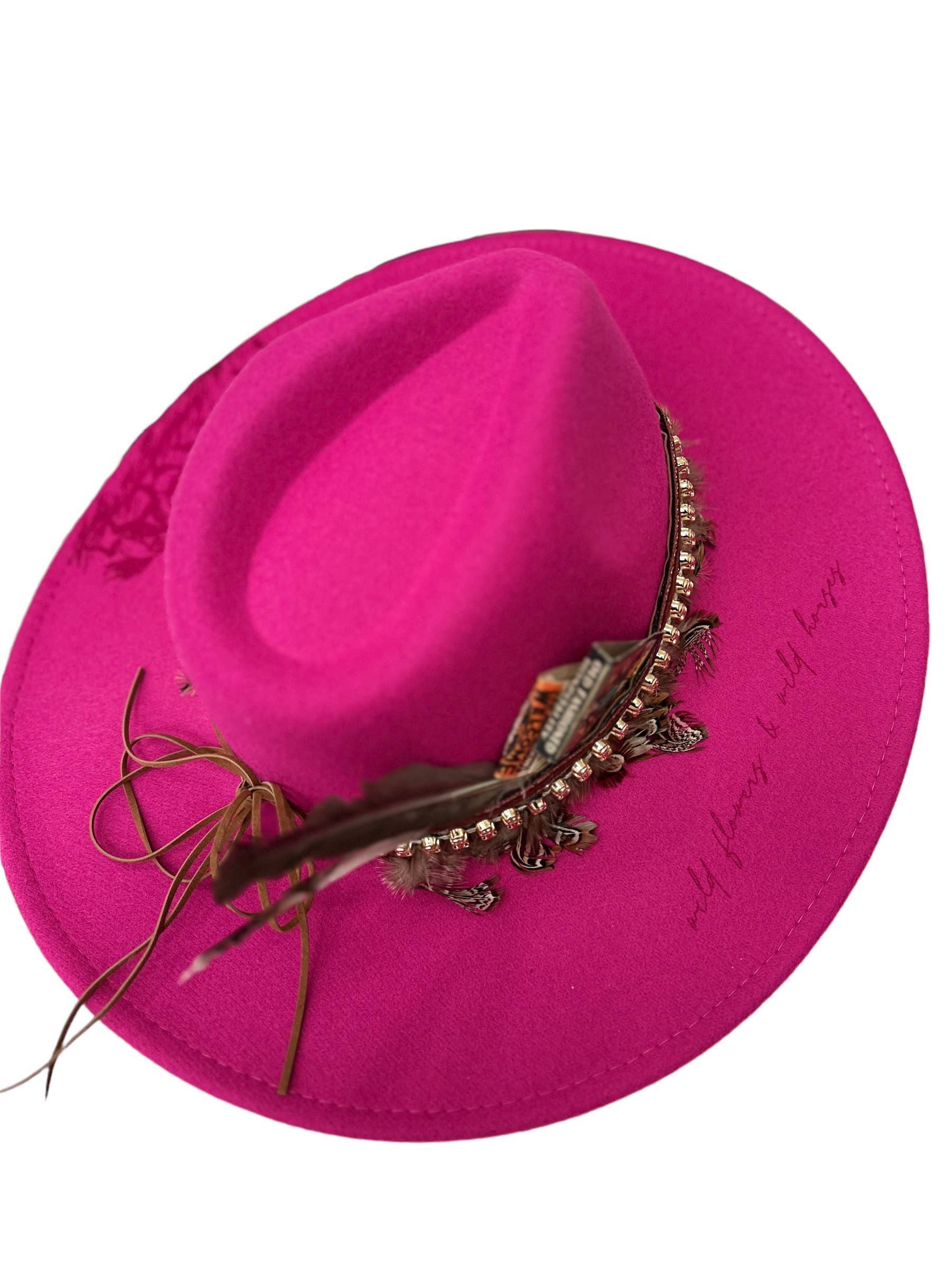 Wild Flowers Wild Horses Burned Hat Cowboy Western Hat