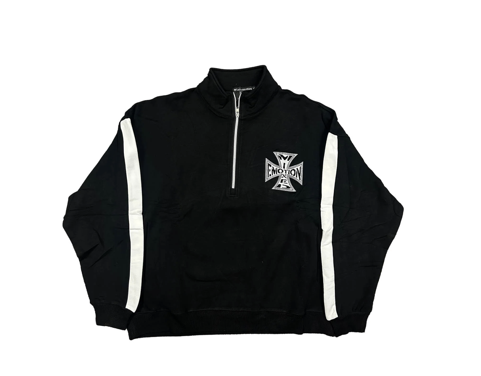 MIXED EMOTION Black “Quarter” zip Jacket