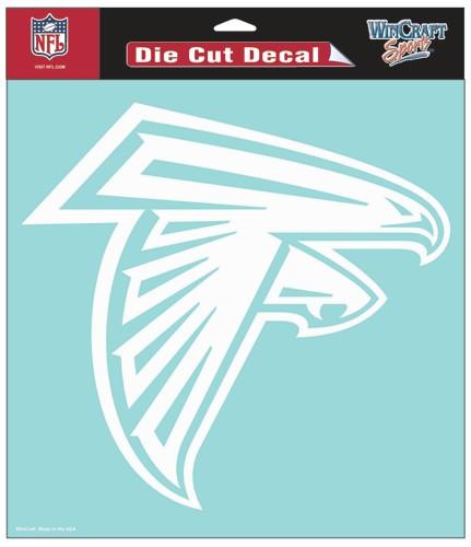 Atlanta Falcons White Perfect Cut Decal 8x8"