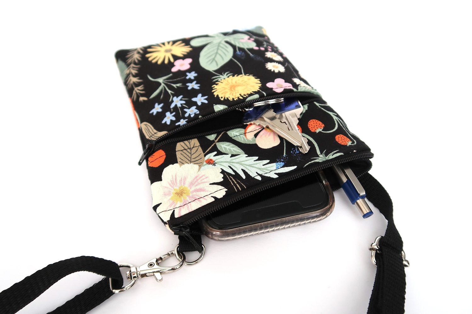Small Crossbody Bag – Strawberry Fields Black, photo 9 of 12