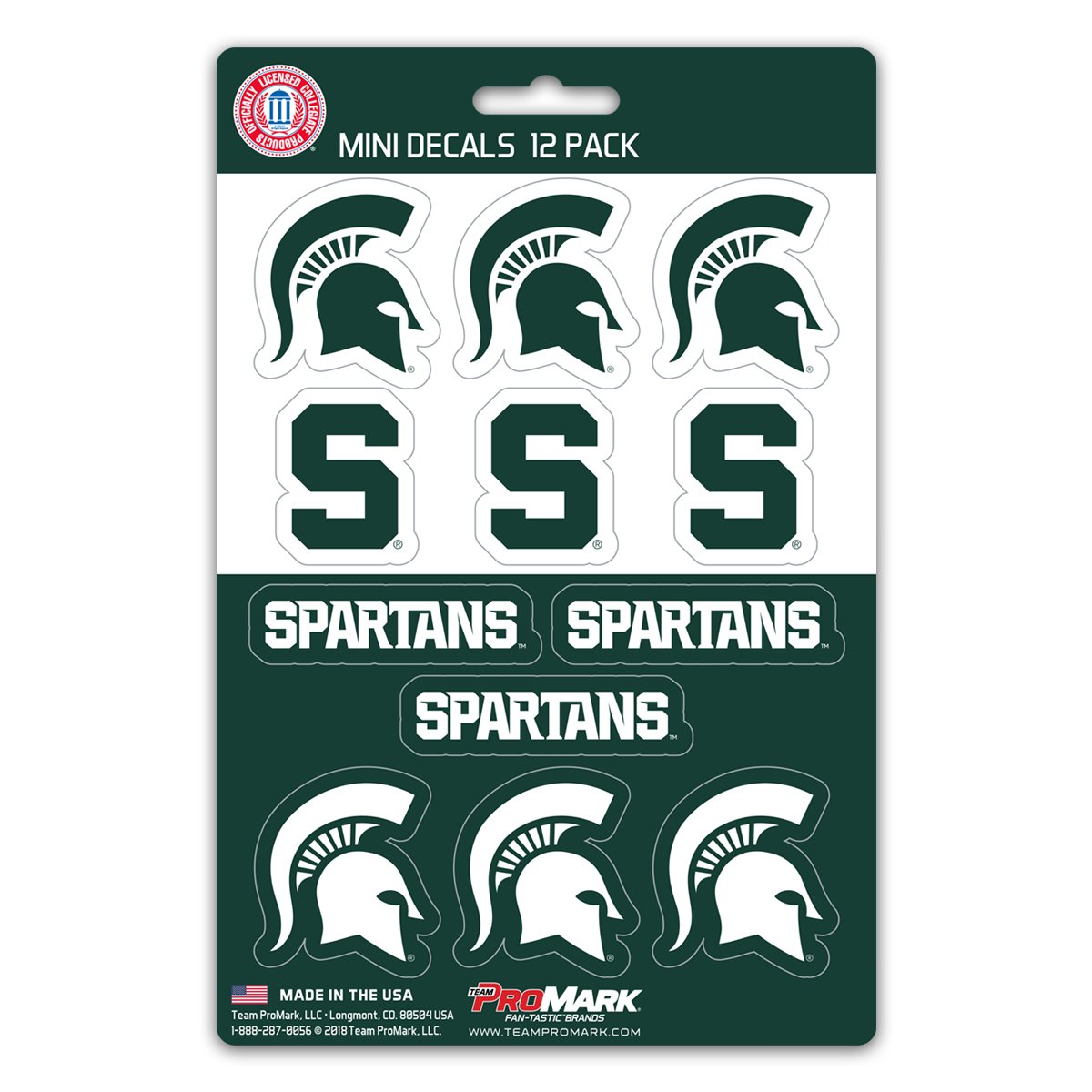 Michigan State Spartans Mini Decals 12pk Set
