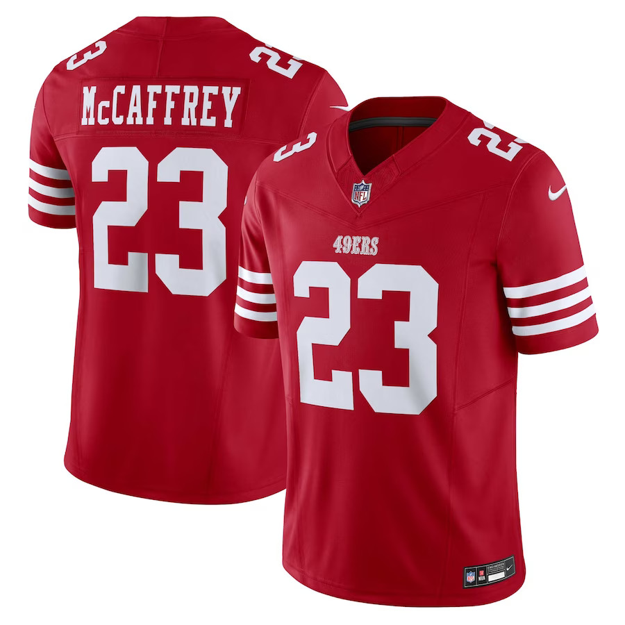San Francisco 49ers Christian McCaffrey #23 Nike Scarlet Vapor Limited F.U.S.E Jersey