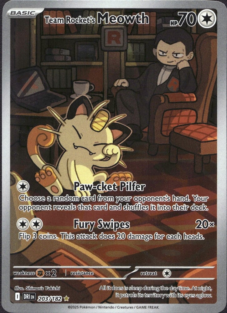 Team Rocket's Meowth - SV10 203/182
