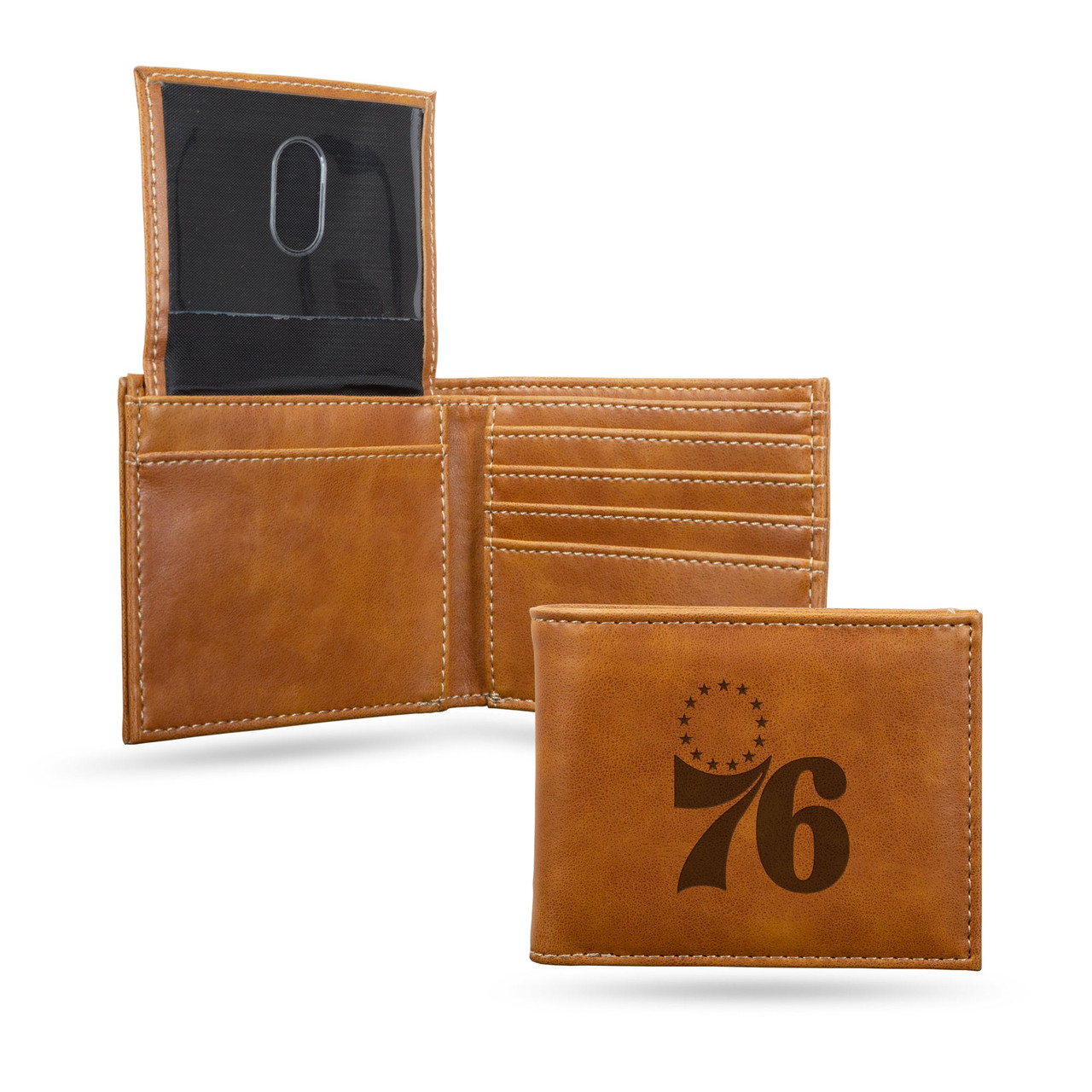 Philadelphia 76ers Laser Engraved Billfold Leather Wallet