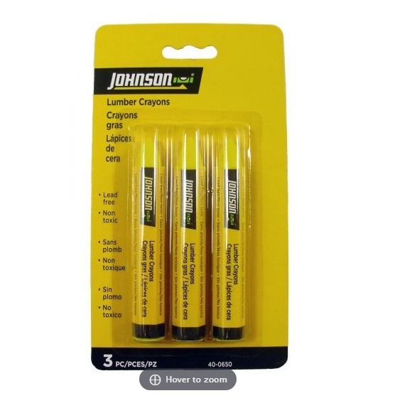 Johnson Contractor Pencils for Wood, Yellow, 3/pk
