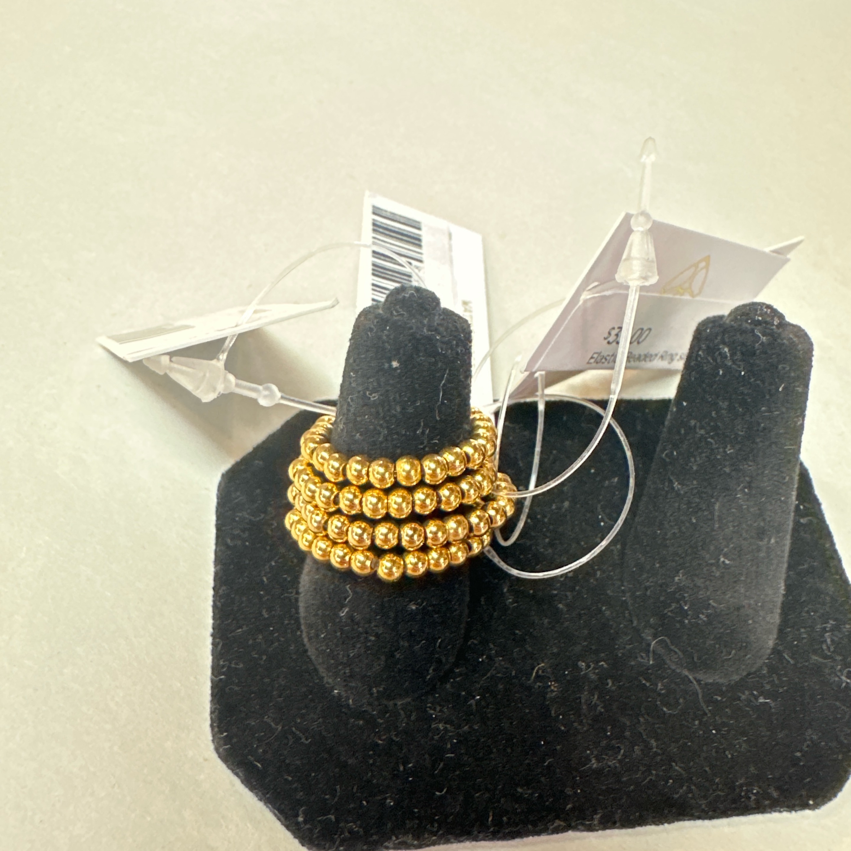 Elastic Beaded Ring size 6