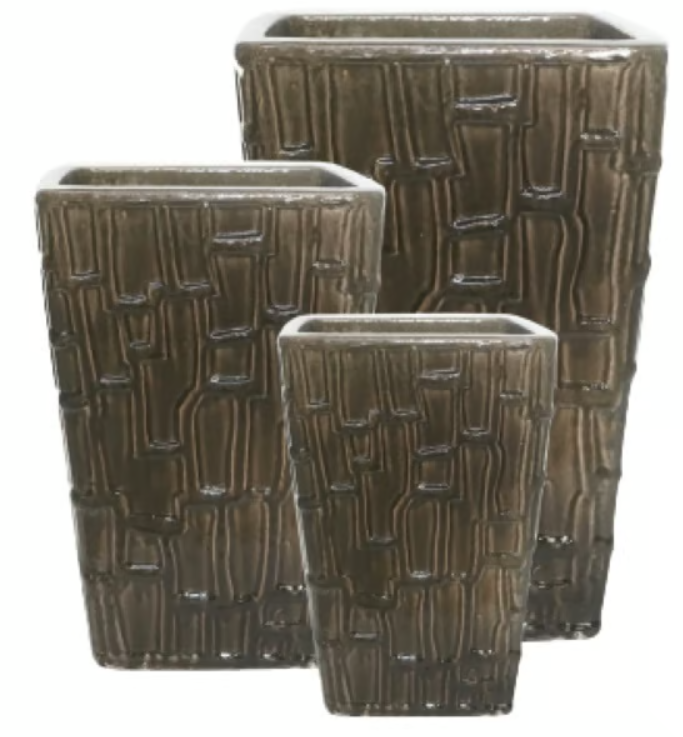 Tall Honeycomb Square Pot